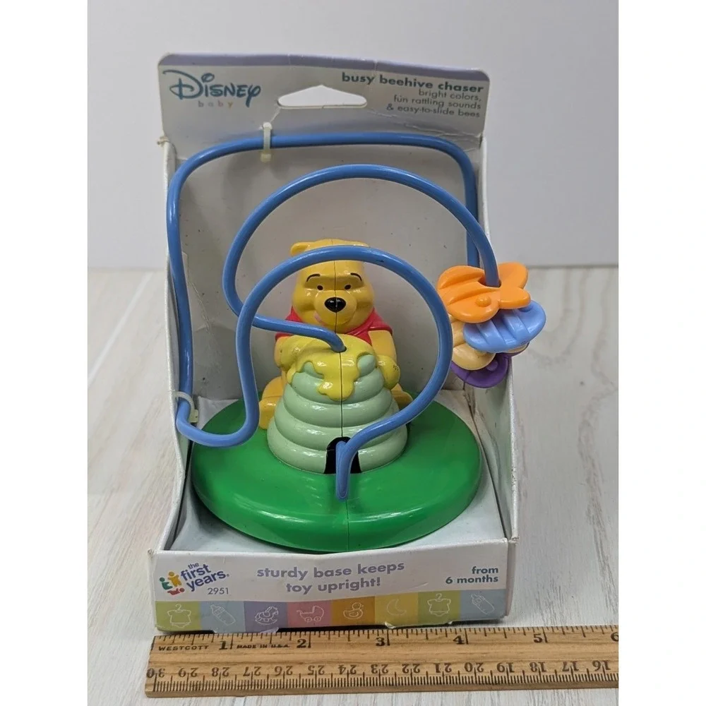 Disney Winnie Pooh Round Busy‎ Beehive Chaser Maze Baby Toy bee beads